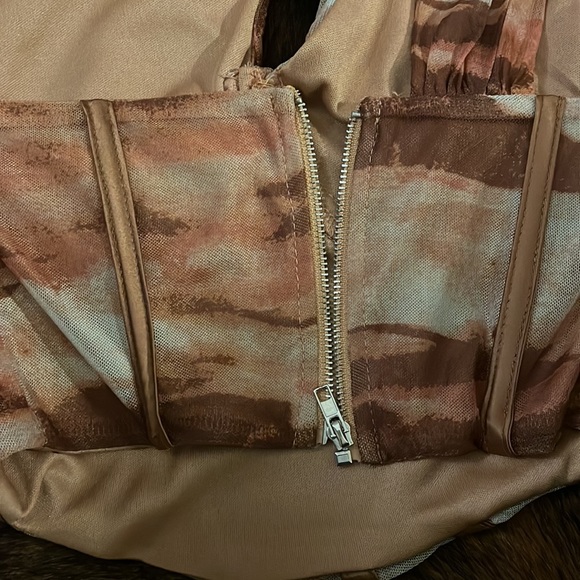 Brown and tan crop top corset size small - Picture 3 of 5
